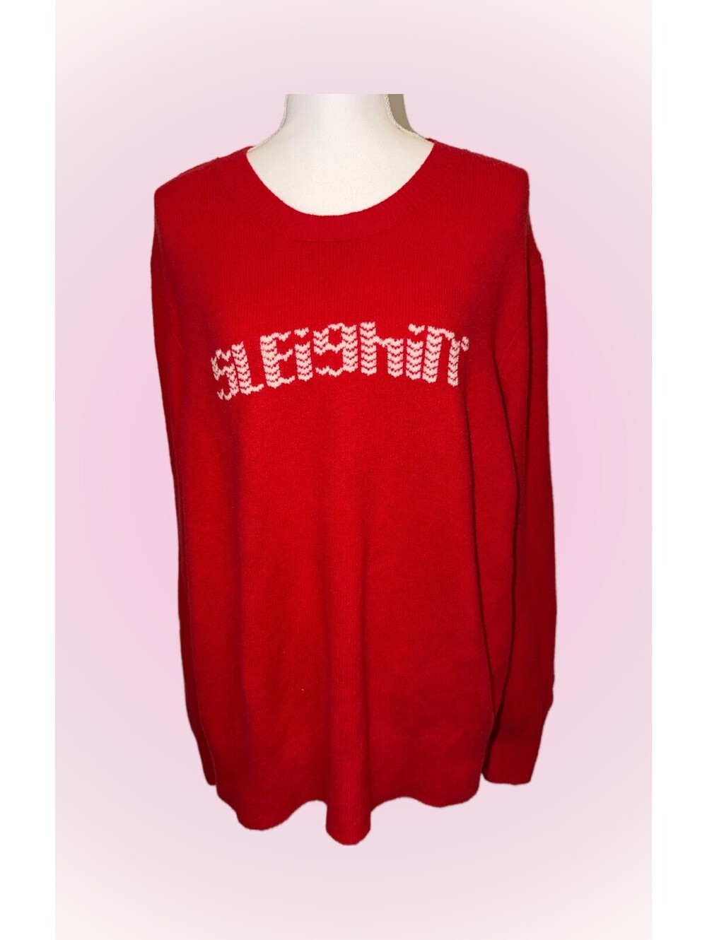 Victoria's Secret Pink New Red & White Soft Winter Christmas Sweater | Sleighin'